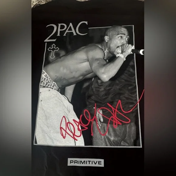 Primitive x 2Pac Tupac T Shirt Mens Size m Black Rap Street Wear Hip Hop - Picture 5 of 6
